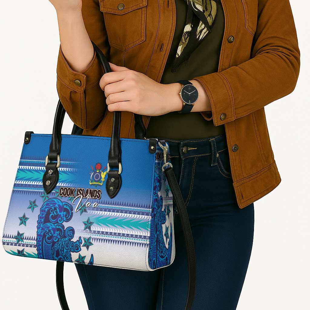 Cook Islands Va'a Race Leather Bag Te Tatau Tattoos Sporty Style Light Blue Color - Polynesian Pride
