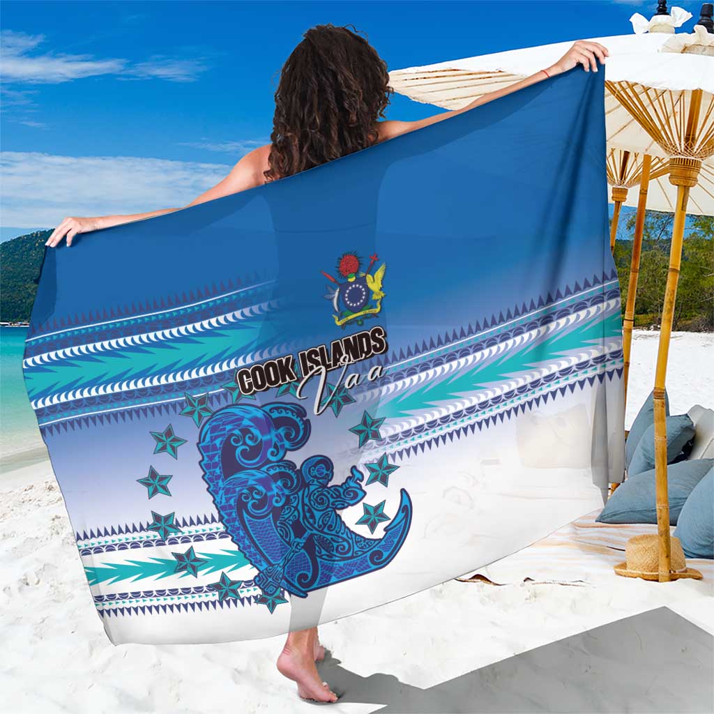 Cook Islands Va'a Race Sarong Te Tatau Tattoos Sporty Style Light Blue Color LT03 One Size 44 x 66 inches Blue - Polynesian Pride