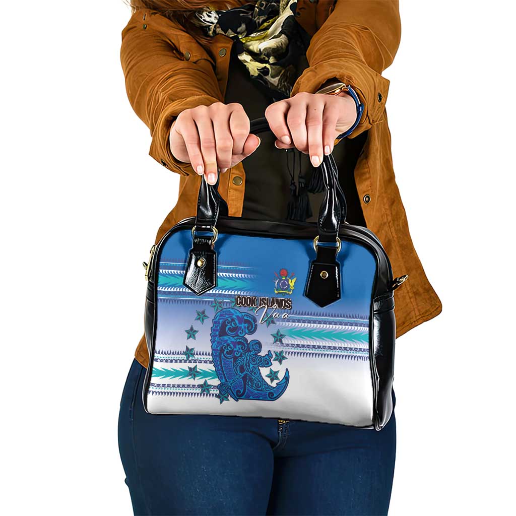 Cook Islands Va'a Race Shoulder Handbag Te Tatau Tattoos Sporty Style Light Blue Color LT03 One Size Blue - Polynesian Pride