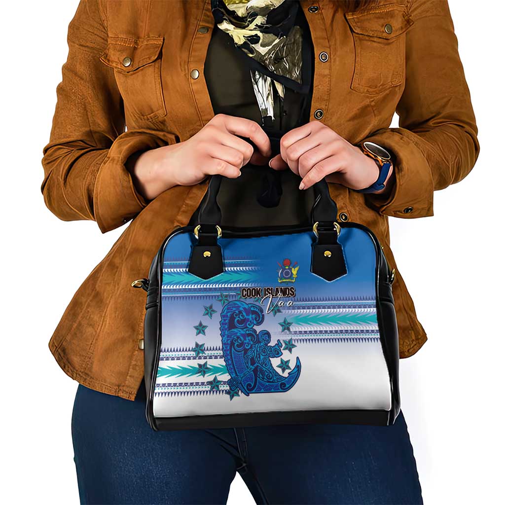 Cook Islands Va'a Race Shoulder Handbag Te Tatau Tattoos Sporty Style Light Blue Color - Polynesian Pride