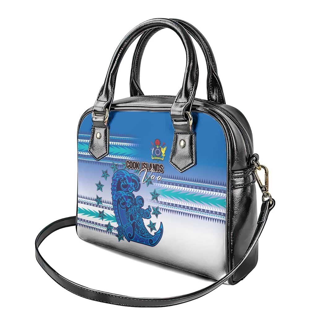 Cook Islands Va'a Race Shoulder Handbag Te Tatau Tattoos Sporty Style Light Blue Color - Polynesian Pride