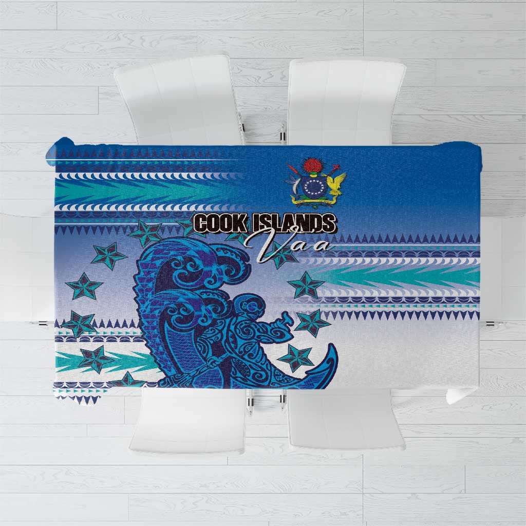 Cook Islands Va'a Race Tablecloth Te Tatau Tattoos Sporty Style Light Blue Color LT03 Blue - Polynesian Pride