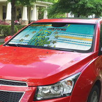 Cook Islands Va'a Race Auto Sun Shade Te Tatau Tattoos Sporty Style Turquoise Color - Polynesian Pride