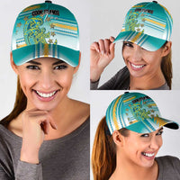 Cook Islands Va'a Race Classic Cap Te Tatau Tattoos Sporty Style Turquoise Color - Polynesian Pride