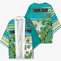 Personalised Cook Islands Va'a Race Kimono Te Tatau Tattoos Sporty Style Turquoise Color - Polynesian Pride