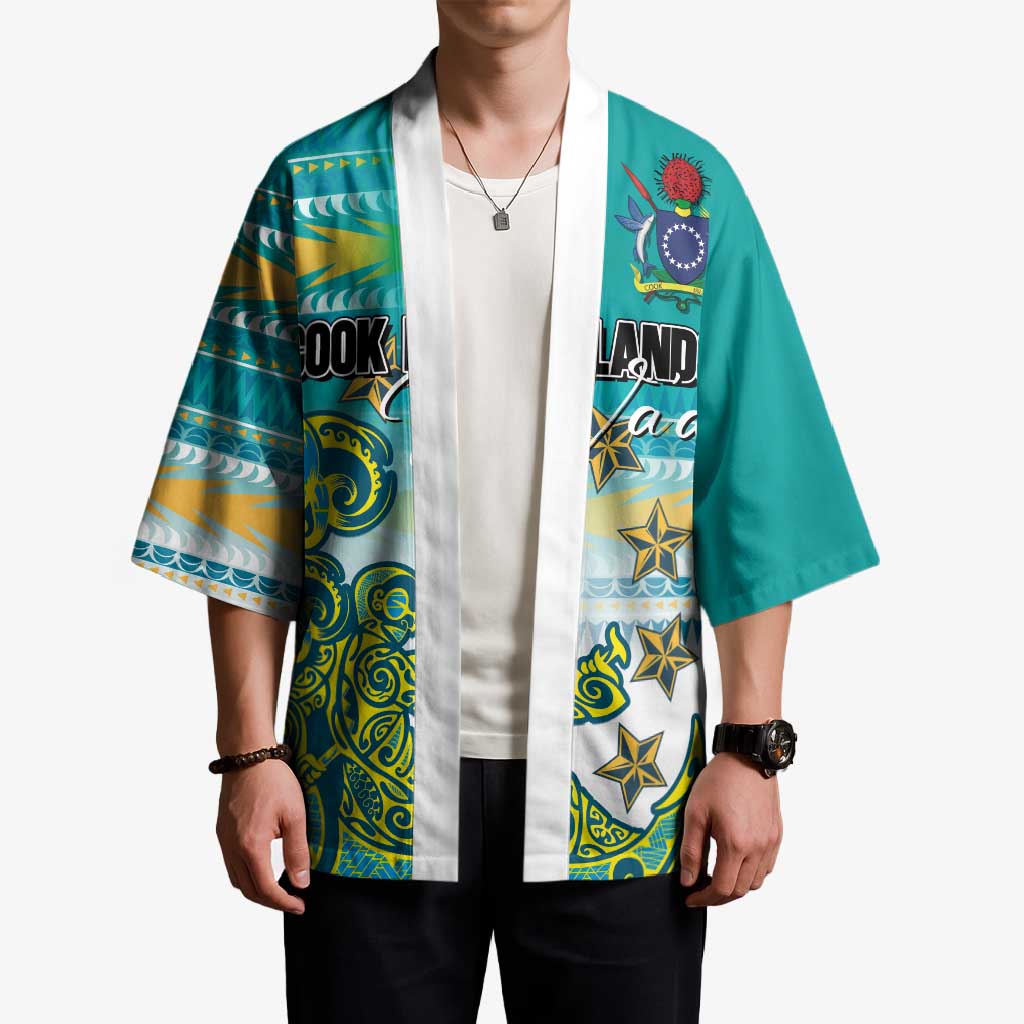 Personalised Cook Islands Va'a Race Kimono Te Tatau Tattoos Sporty Style Turquoise Color - Polynesian Pride