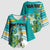 Personalised Cook Islands Va'a Race Kimono Sleeve Blouse Te Tatau Tattoos Sporty Style Turquoise Color - Polynesian Pride
