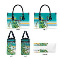 Cook Islands Va'a Race Leather Bag Te Tatau Tattoos Sporty Style Turquoise Color - Polynesian Pride