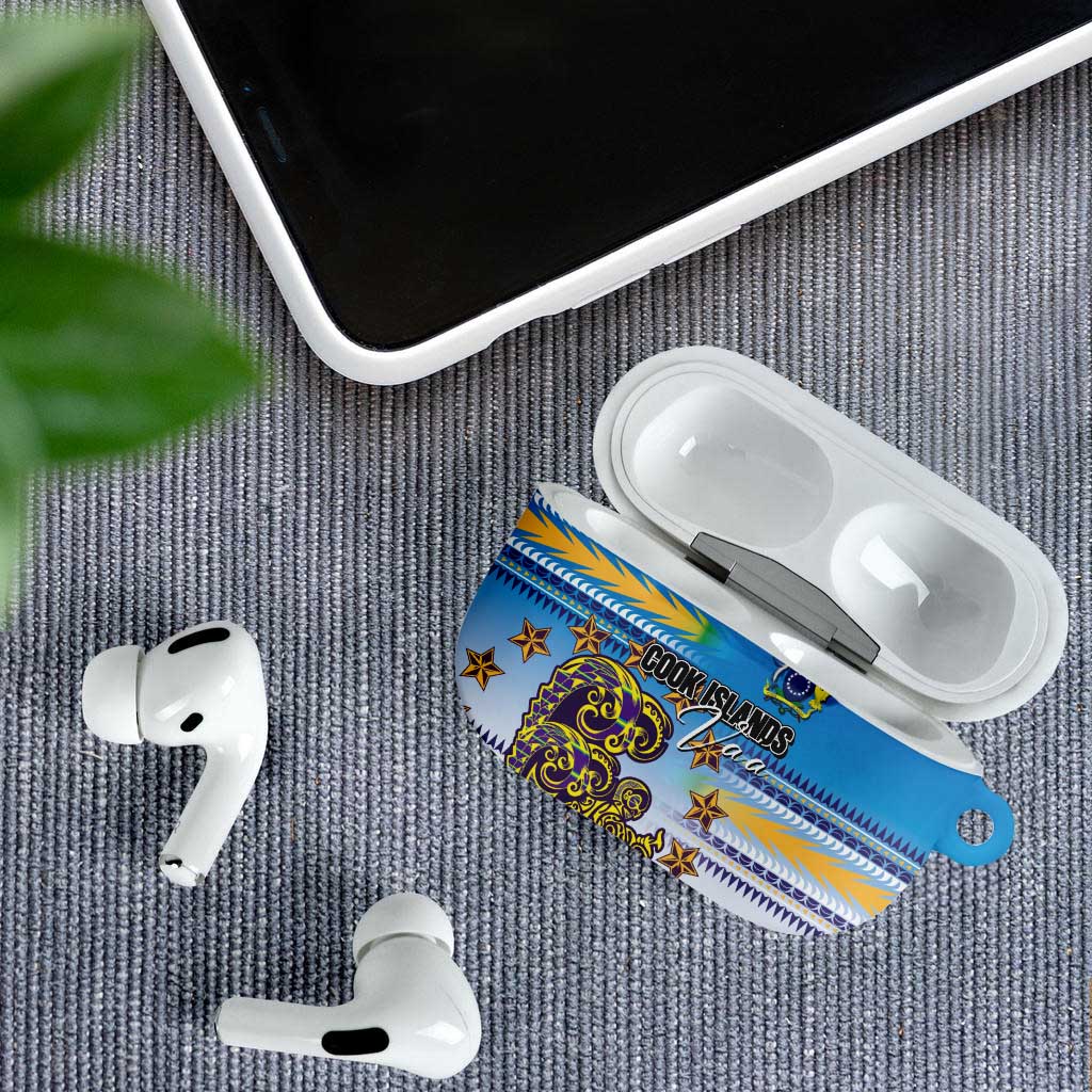 Cook Islands Va'a Race AirPods Case Te Tatau Tattoos Sporty Style Glory Blue Color - Polynesian Pride