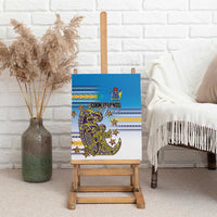 Cook Islands Va'a Race Canvas Wall Art Te Tatau Tattoos Sporty Style Glory Blue Color - Polynesian Pride