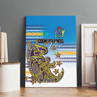 Cook Islands Va'a Race Canvas Wall Art Te Tatau Tattoos Sporty Style Glory Blue Color - Polynesian Pride