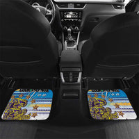 Personalised Cook Islands Va'a Race Car Mats Te Tatau Tattoos Sporty Style Glory Blue Color - Polynesian Pride