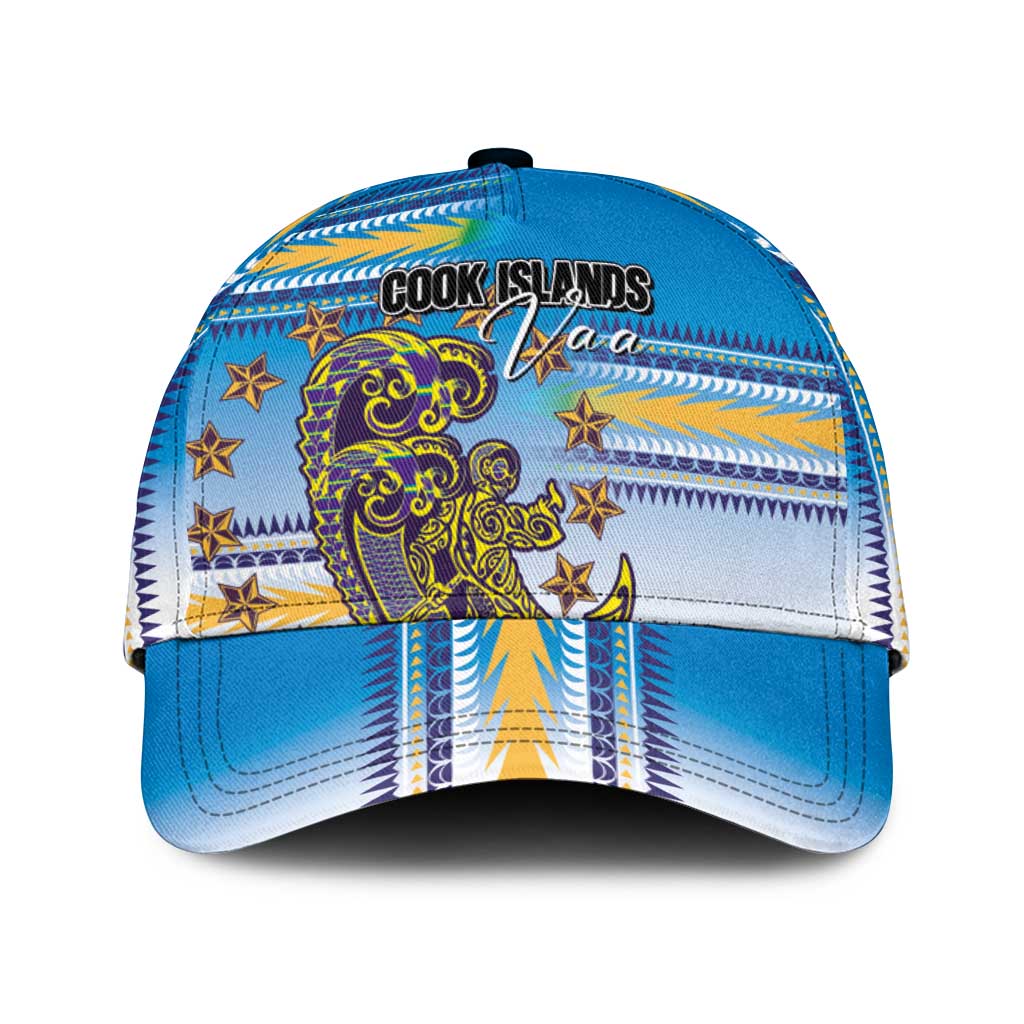 Cook Islands Va'a Race Classic Cap Te Tatau Tattoos Sporty Style Glory Blue Color - Polynesian Pride