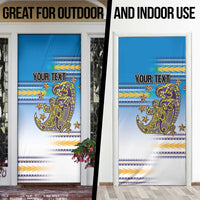 Personalised Cook Islands Va'a Race Door Cover Te Tatau Tattoos Sporty Style Glory Blue Color - Polynesian Pride