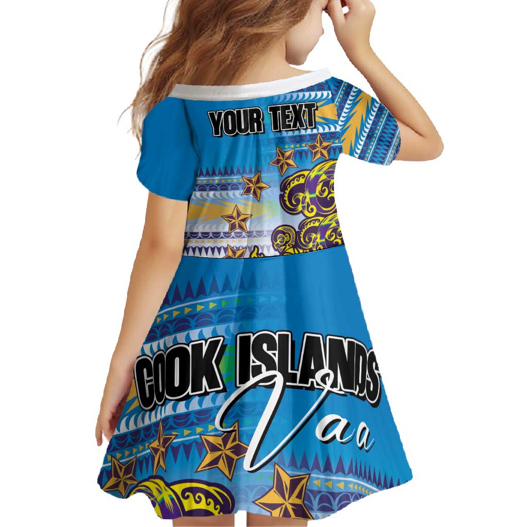 Personalised Cook Islands Va'a Race Family Matching Mermaid Dress and Hawaiian Shirt Te Tatau Tattoos Sporty Style Glory Blue Color - Polynesian Pride