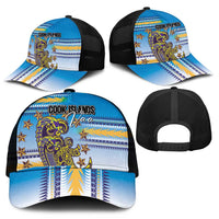 Cook Islands Va'a Race Mesh Trucker Cap Te Tatau Tattoos Sporty Style Glory Blue Color - Polynesian Pride