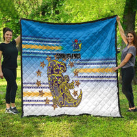 Cook Islands Va'a Race Quilt Te Tatau Tattoos Sporty Style Glory Blue Color - Polynesian Pride