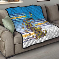 Cook Islands Va'a Race Quilt Te Tatau Tattoos Sporty Style Glory Blue Color - Polynesian Pride