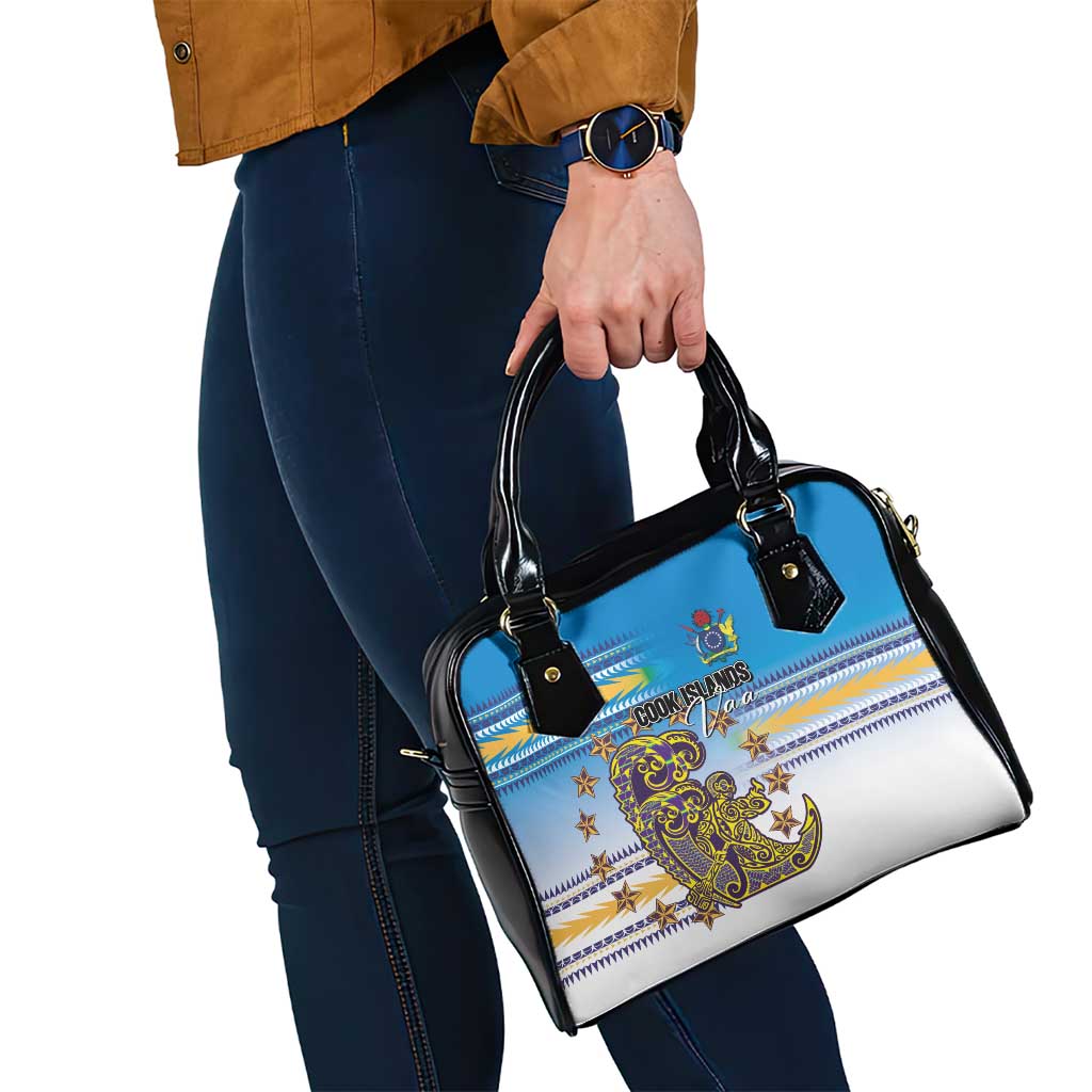 Cook Islands Va'a Race Shoulder Handbag Te Tatau Tattoos Sporty Style Glory Blue Color - Polynesian Pride