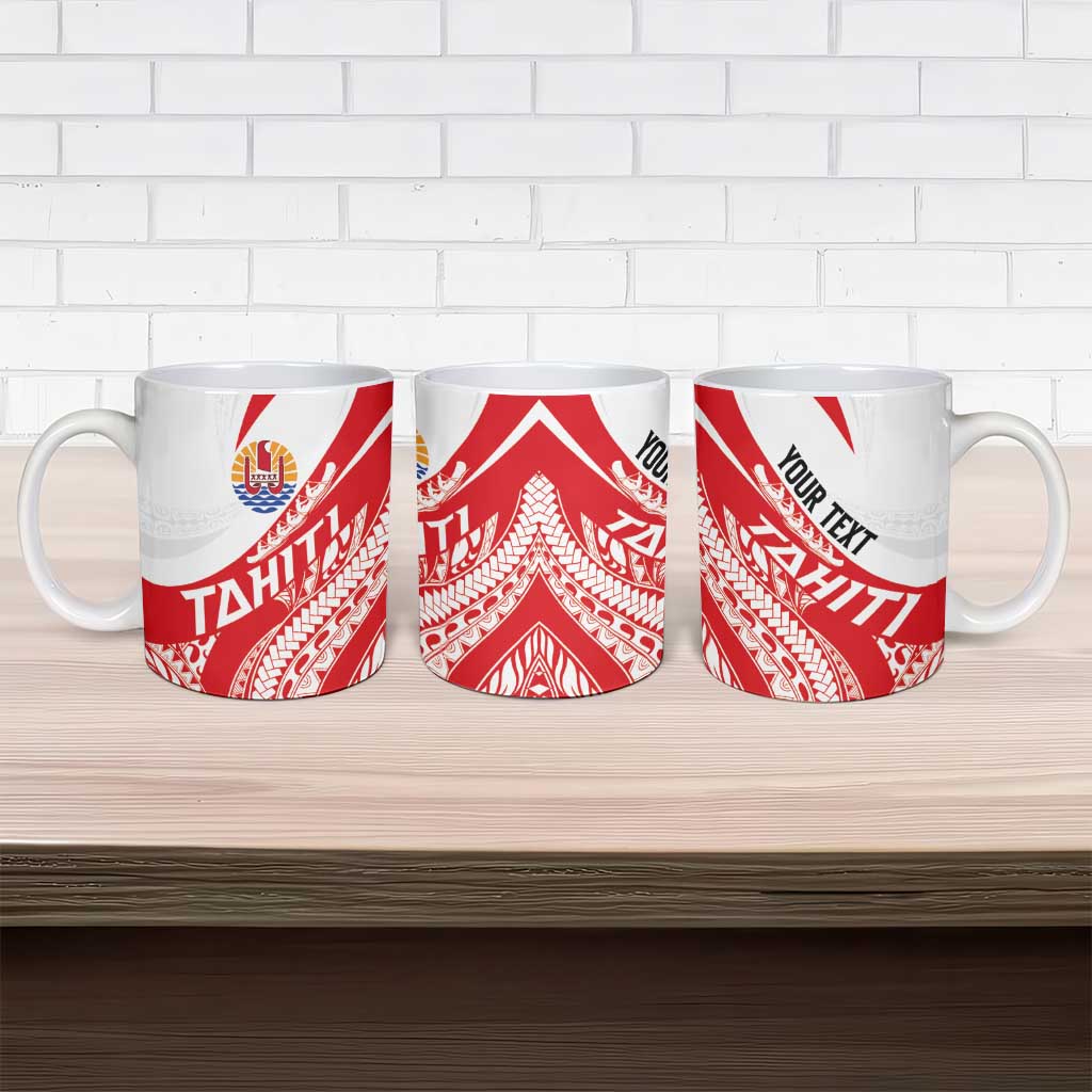 Personalised Tahiti Va'a Race Ceramic Mug Polynesian Tattoos Sporty Style - Polynesian Pride