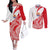 Personalised Tahiti Va'a Race Couples Matching Off The Shoulder Long Sleeve Dress and Long Sleeve Button Shirt Polynesian Tattoos Sporty Style - Polynesian Pride