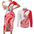 Personalised Tahiti Va'a Race Couples Matching Short Sleeve Bodycon Dress and Long Sleeve Button Shirt Polynesian Tattoos Sporty Style - Polynesian Pride