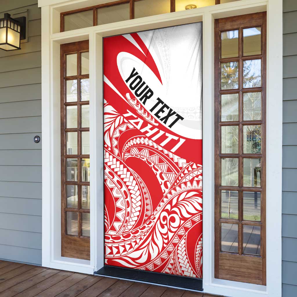 Personalised Tahiti Va'a Race Door Cover Polynesian Tattoos Sporty Style - Polynesian Pride