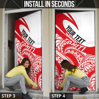 Personalised Tahiti Va'a Race Door Cover Polynesian Tattoos Sporty Style - Polynesian Pride