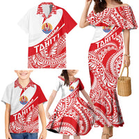 Personalised Tahiti Va'a Race Family Matching Mermaid Dress and Hawaiian Shirt Polynesian Tattoos Sporty Style - Polynesian Pride