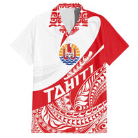 Personalised Tahiti Va'a Race Family Matching Off Shoulder Maxi Dress and Hawaiian Shirt Polynesian Tattoos Sporty Style LT03 Dad's Shirt - Short Sleeve Red - Polynesian Pride