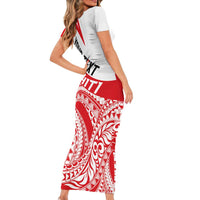 Personalised Tahiti Va'a Race Family Matching Short Sleeve Bodycon Dress and Hawaiian Shirt Polynesian Tattoos Sporty Style - Polynesian Pride