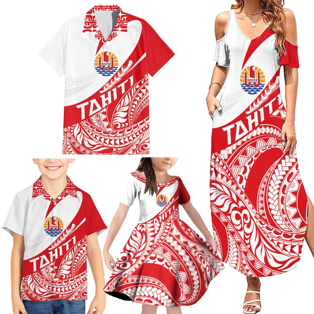 Personalised Tahiti Va'a Race Family Matching Summer Maxi Dress and Hawaiian Shirt Polynesian Tattoos Sporty Style - Polynesian Pride