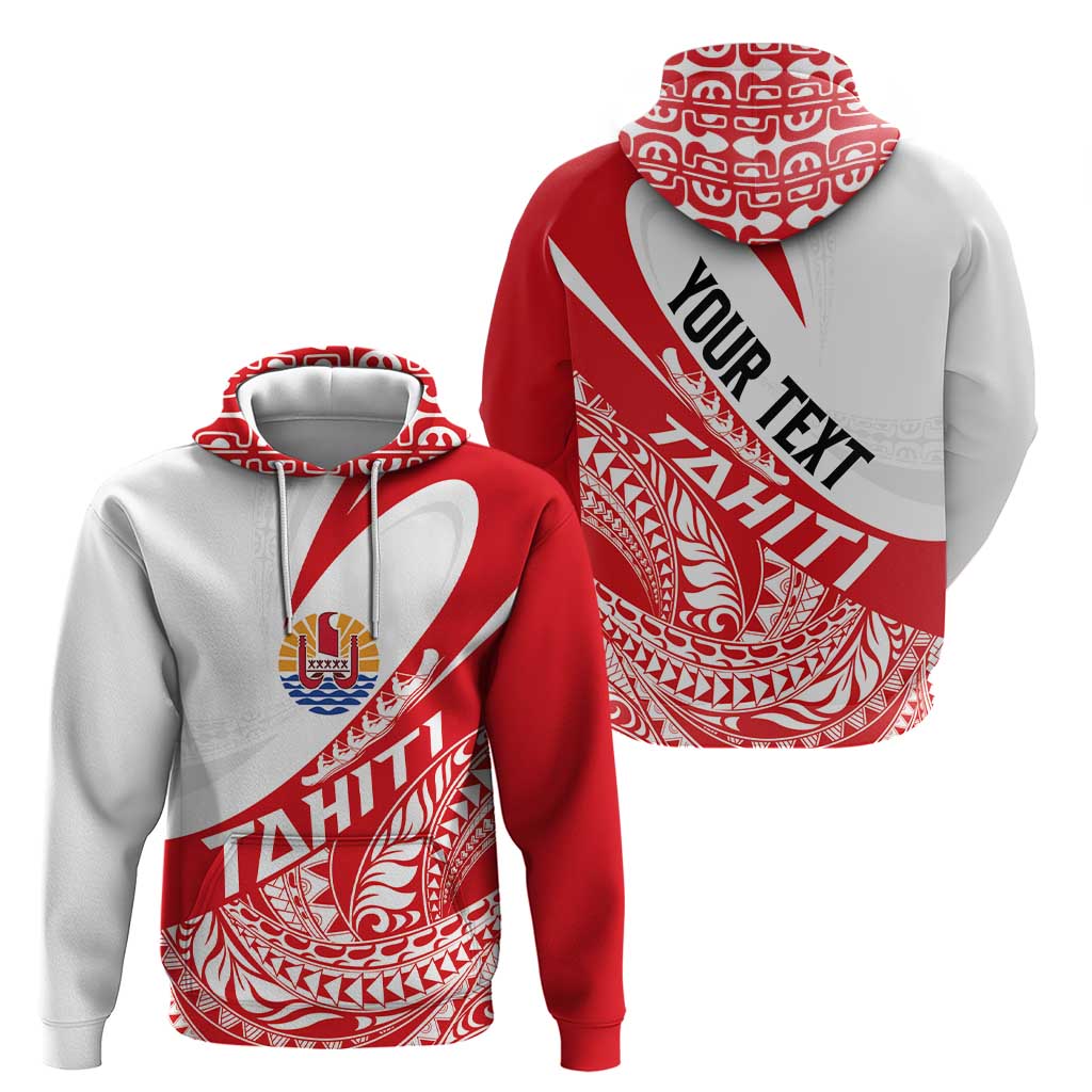 Personalised Tahiti Va'a Race Hoodie Polynesian Tattoos Sporty Style - Polynesian Pride