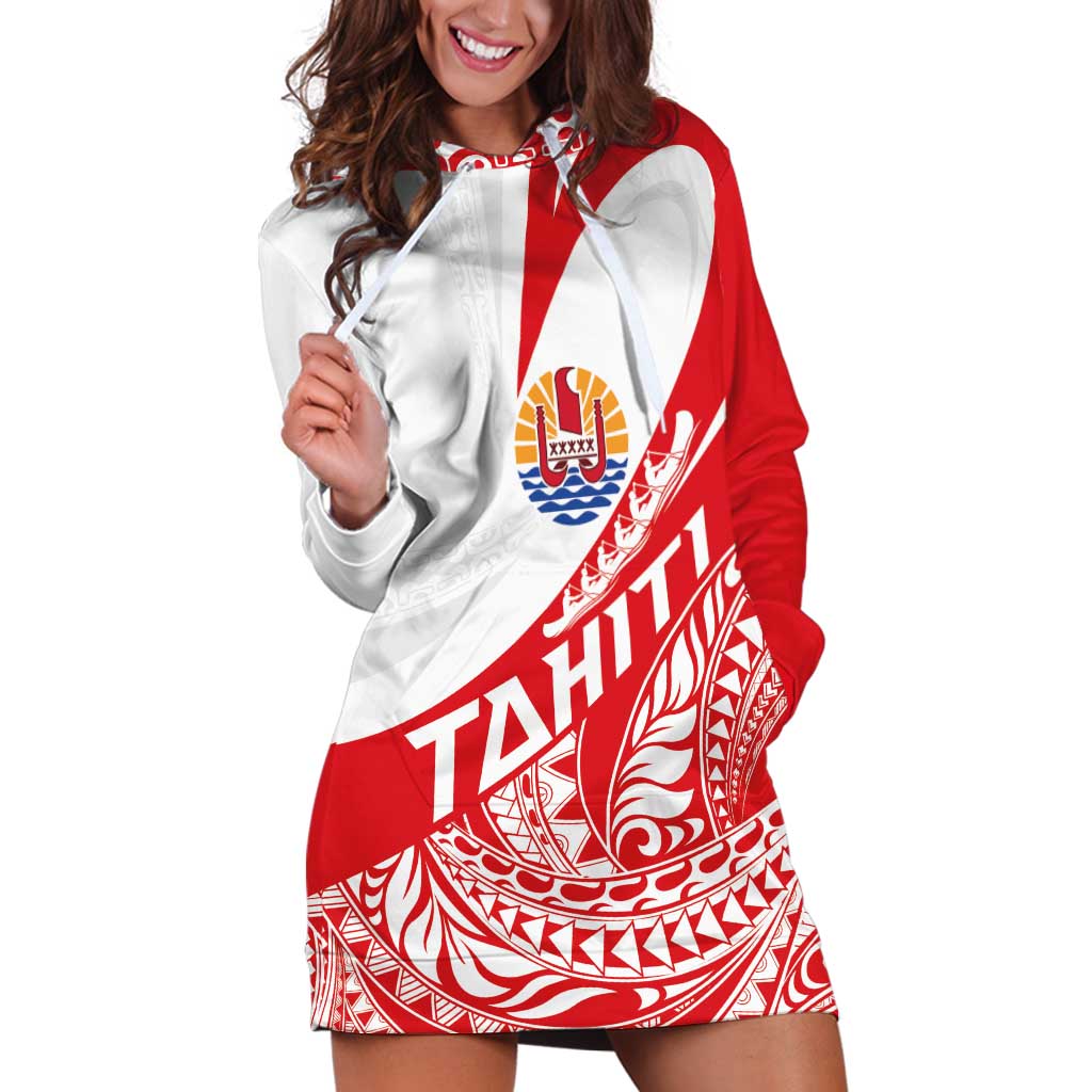 Personalised Tahiti Va'a Race Hoodie Dress Polynesian Tattoos Sporty Style - Polynesian Pride