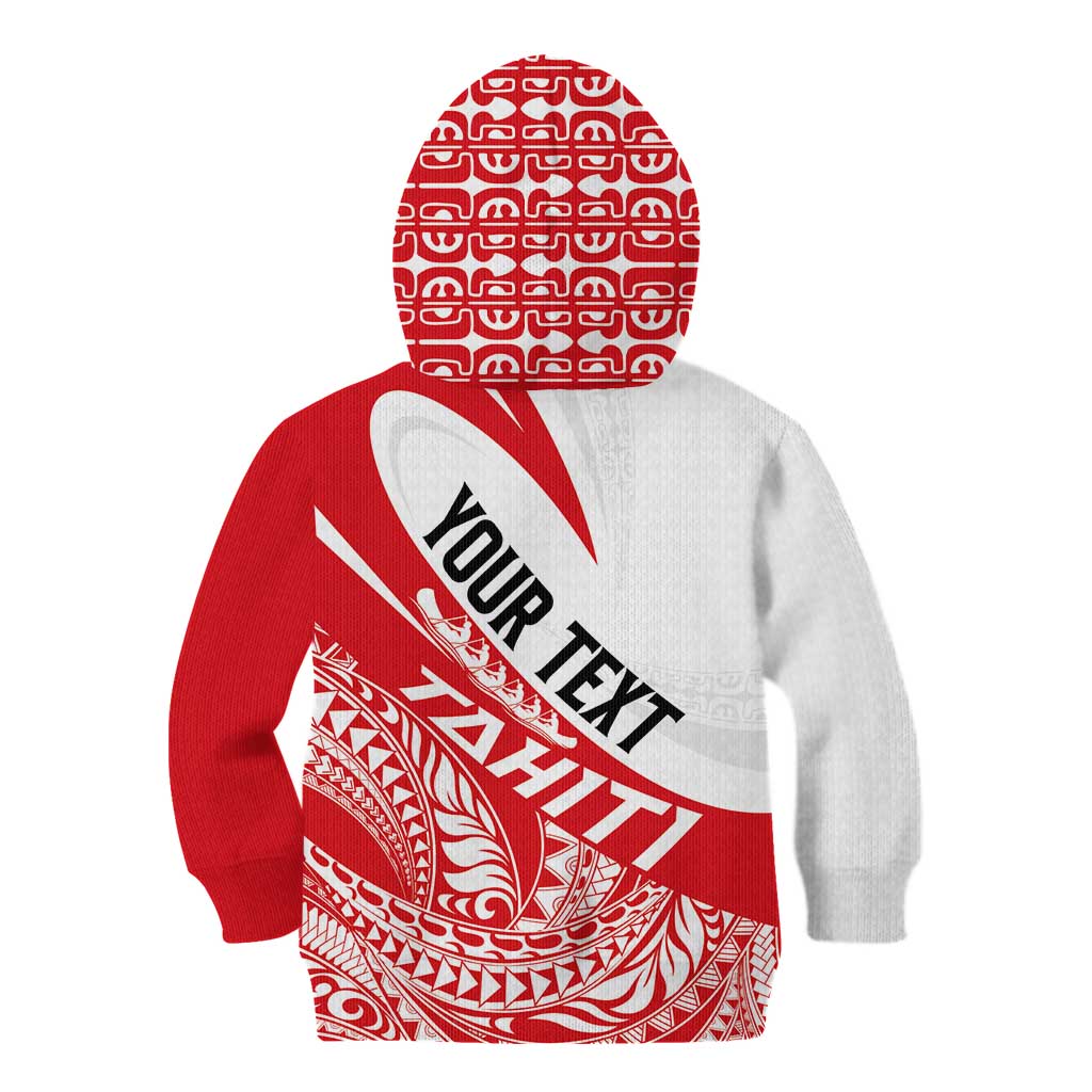 Personalised Tahiti Va'a Race Kid Hoodie Polynesian Tattoos Sporty Style - Polynesian Pride