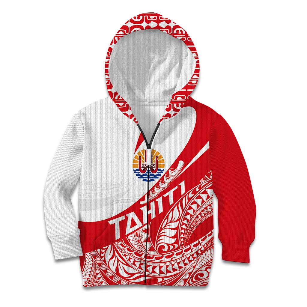 Personalised Tahiti Va'a Race Kid Hoodie Polynesian Tattoos Sporty Style - Polynesian Pride