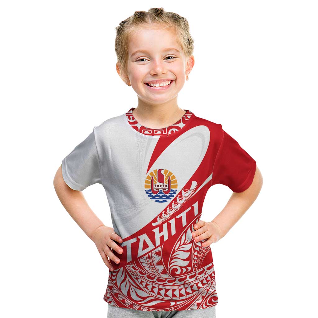 Personalised Tahiti Va'a Race Kid T Shirt Polynesian Tattoos Sporty Style - Polynesian Pride
