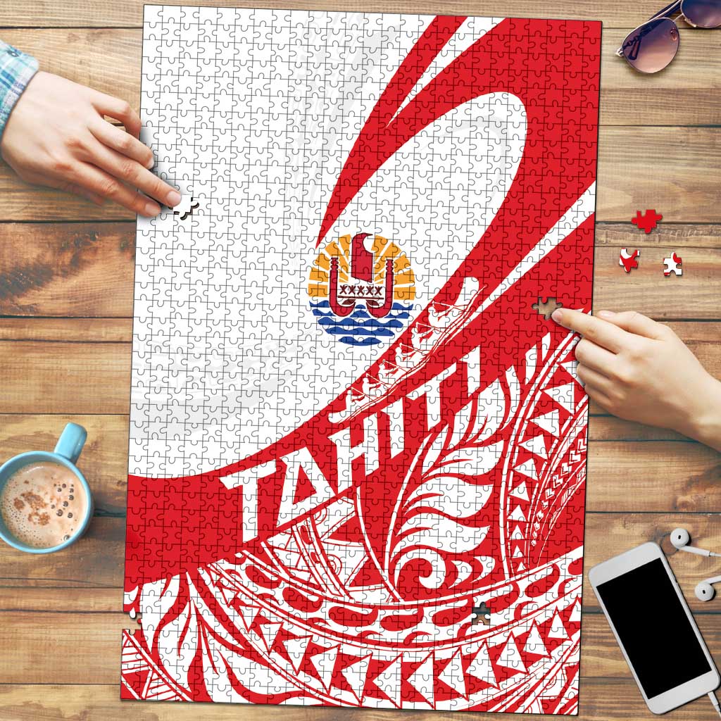 Tahiti Va'a Race Puzzle Polynesian Tattoos Sporty Style - Polynesian Pride