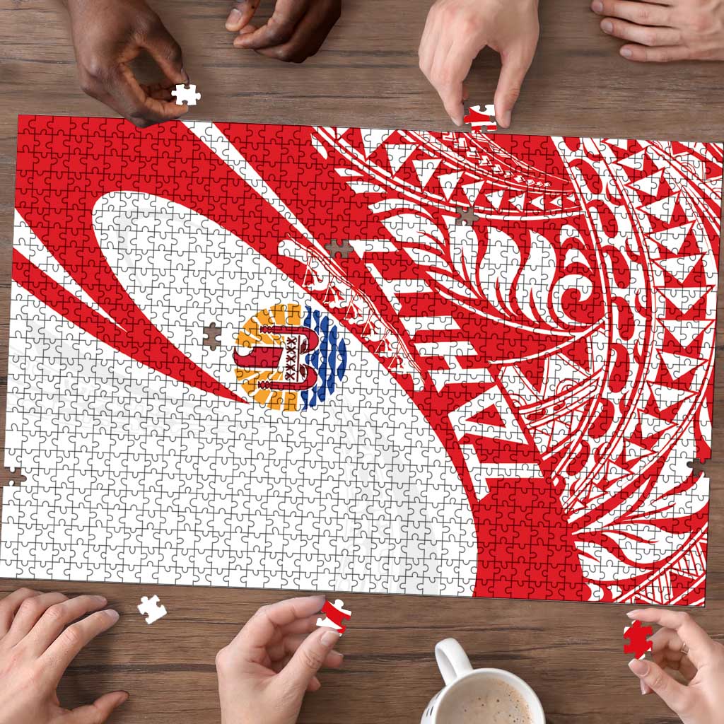 Tahiti Va'a Race Puzzle Polynesian Tattoos Sporty Style - Polynesian Pride