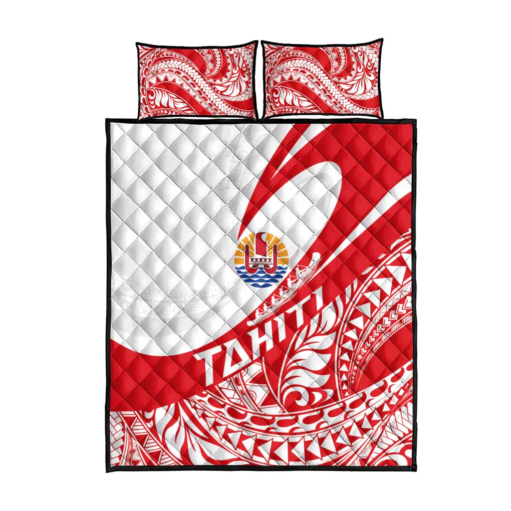 Tahiti Va'a Race Quilt Bed Set Polynesian Tattoos Sporty Style - Polynesian Pride