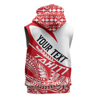 Personalised Tahiti Va'a Race Sleeveless Zip Hoodie Polynesian Tattoos Sporty Style - Polynesian Pride