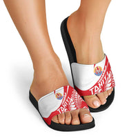 Tahiti Va'a Race Slide Sandals Polynesian Tattoos Sporty Style - Polynesian Pride