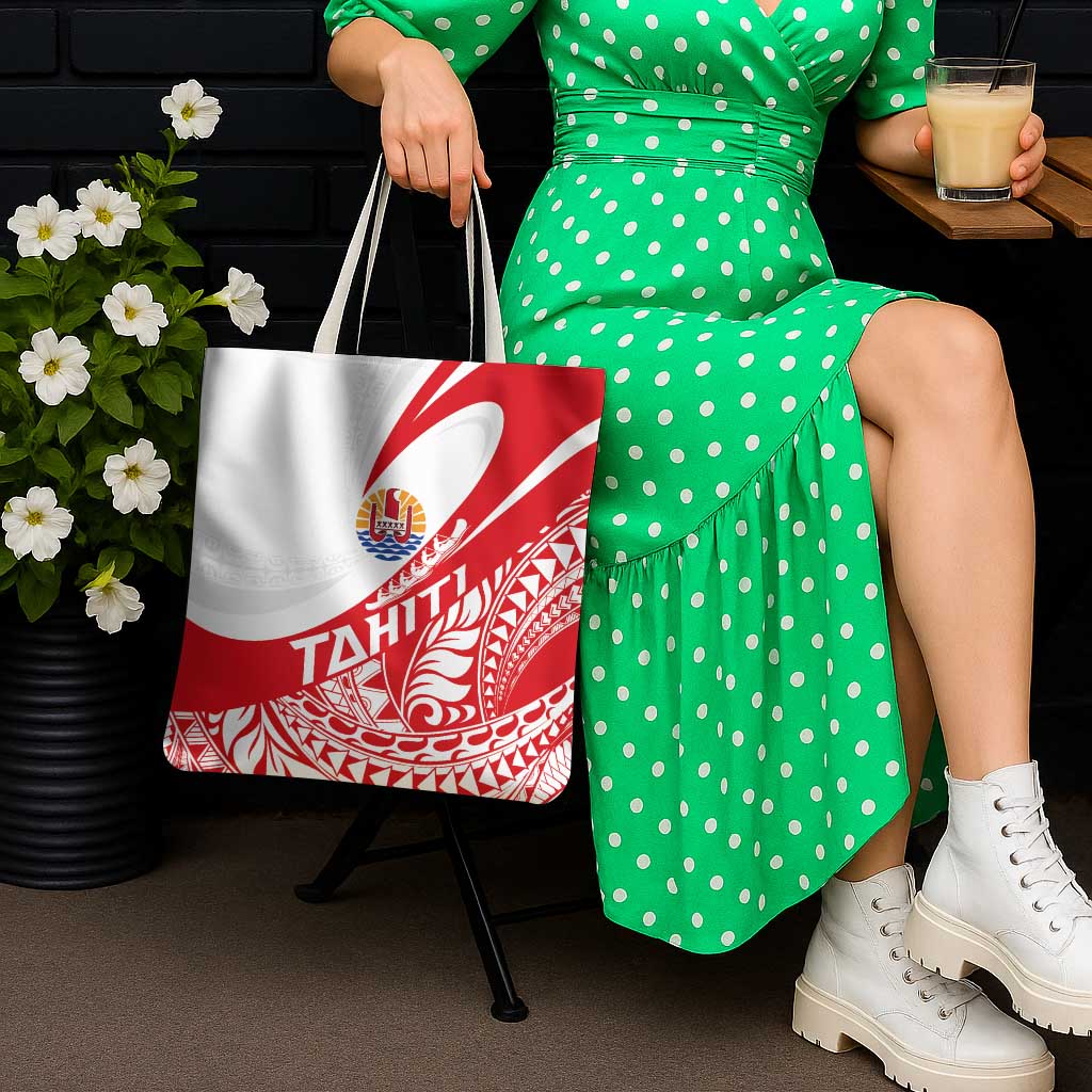 Tahiti Va'a Race Tote Bag Polynesian Tattoos Sporty Style - Polynesian Pride