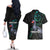 Custom Pukeko New Zealand Couples Matching Off The Shoulder Long Sleeve Dress and Hawaiian Shirt Koru Papua Shell with Silver Fern Pattern LT03 - Polynesian Pride