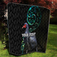 Custom Pukeko New Zealand Quilt Koru Papua Shell with Silver Fern Pattern LT03 - Polynesian Pride
