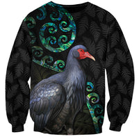 Custom Pukeko New Zealand Sweatshirt Koru Papua Shell with Silver Fern Pattern LT03 Unisex Black - Polynesian Pride