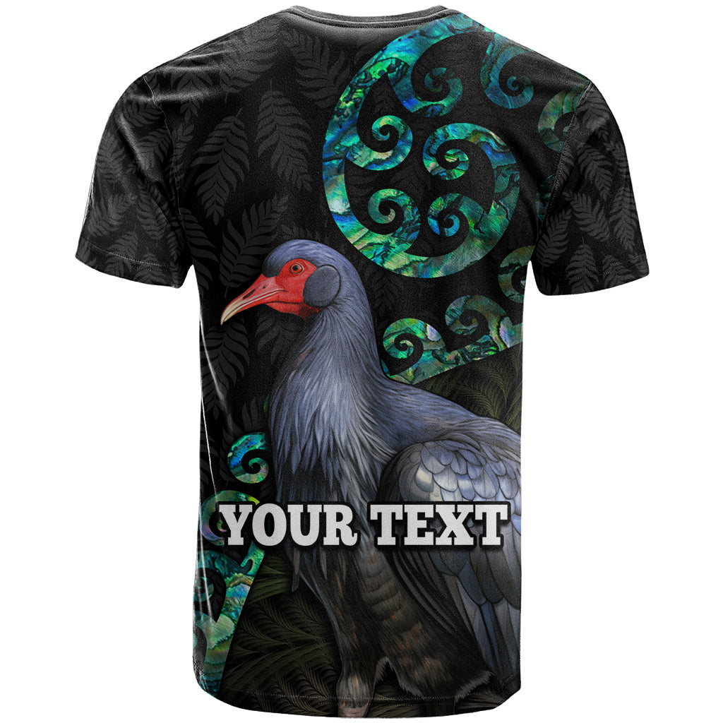 Custom Pukeko New Zealand T Shirt Koru Papua Shell with Silver Fern Pattern LT03 - Polynesian Pride