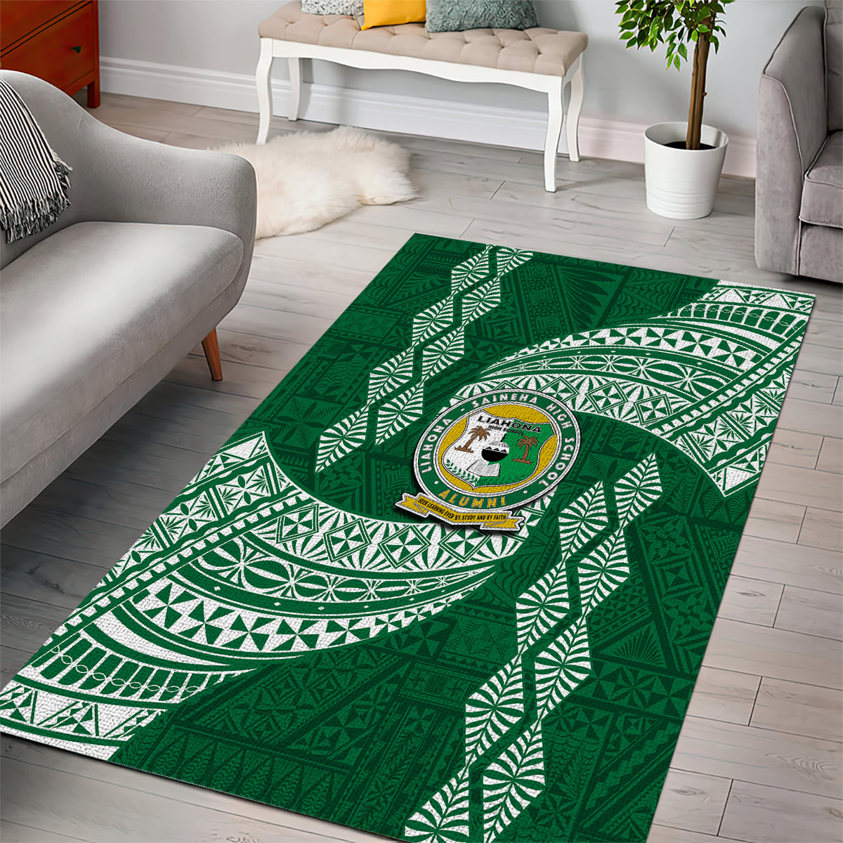 Tonga Lahaina High School Area Rug Traditional Ngatu and Polynesian Pattern LT03 - Polynesian Pride