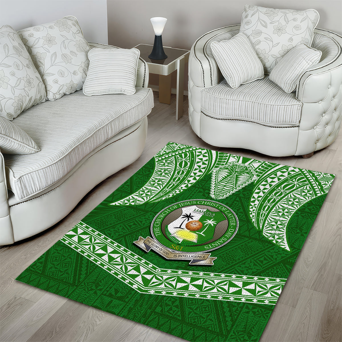 Tonga Liahona High School Area Rug Traditional Ngatu and Polynesian Pattern LT03 - Polynesian Pride