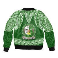Tonga Liahona High School Sleeve Zip Bomber Jacket Traditional Ngatu and Polynesian Pattern LT03 - Polynesian Pride